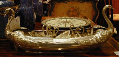 Lot 436 - Gorham Sterling Silver Swan-Form Center Bowl...