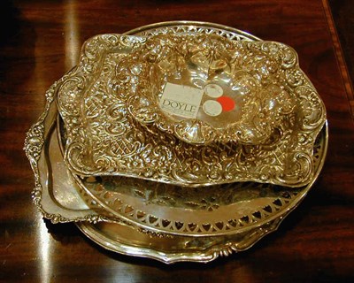 Lot 432 - Group of Five American Sterling Silver Trays...