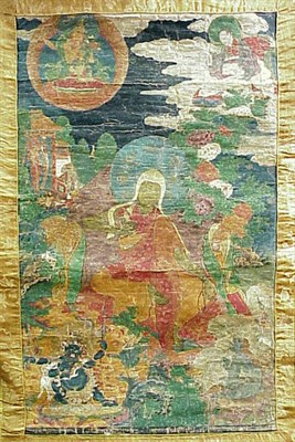 Lot 15 - Set of Four Thanka of Arhats 18th Century Ink...