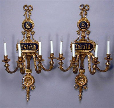 Lot 221 - Pair of Louis XVI Style Gilt and...