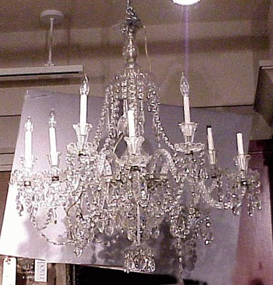 Lot 626 - George III Style Cut Glass Ten-Light...