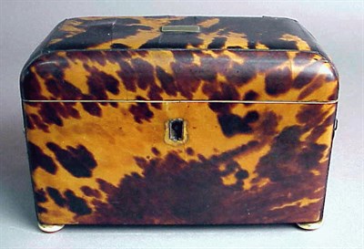 Lot 449 - George III Tortoise Shell Tea Caddy Late 18th...