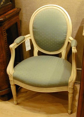 Lot 478 - Four Louis XVI Style White Painted Armchairs