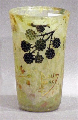 Lot 242 - Daum Nancy Cameo Glass Vase Of flaring...