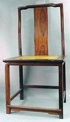 Lot 145 - Pair of Chinese Hongmu Yokeback Side Chairs...