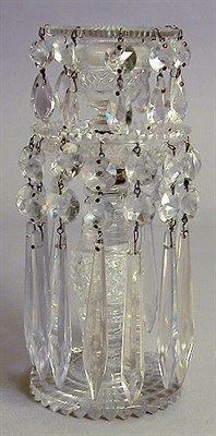 Lot 406 - Pair of George III Style Cut Glass Lustre...