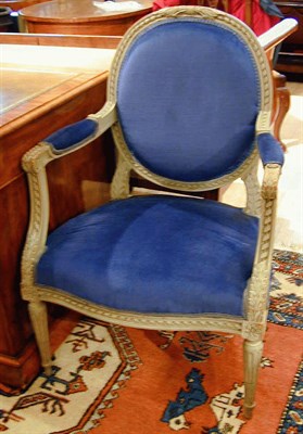 Lot 517 - Pair of Louis XVI Style Painted Armchairs