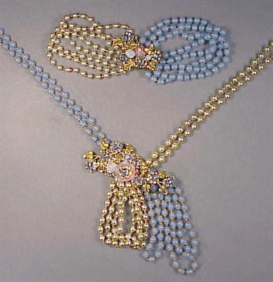 Lot 160 - Miriam Haskell Suite Comprising a necklace and...