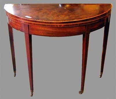 Lot 534 - George III Mahogany Demilune Card Table
