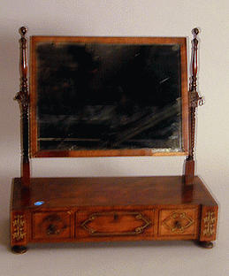Lot 569 - Regency Brass-Inlaid Mahogany Dressing Mirror...