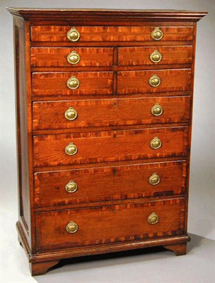 Lot 390 - Rustic George III Yewwood and Oak Tall Chest...
