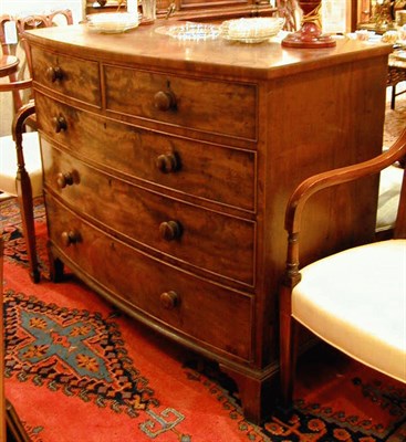 Lot 460 - George III Mahogany Bow-Front Chest of Drawers