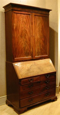 Lot 464 - George III Mahogany Bureau Bookcase