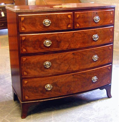 Lot 390 - George III Mahogany Bow-Front Chest of Drawers