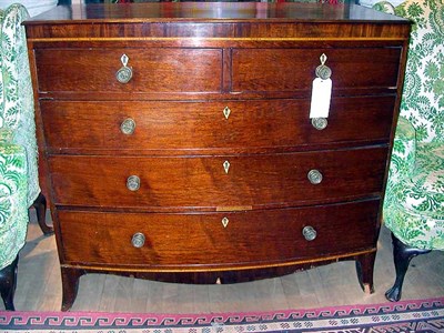 Lot 565 - George III Mahogany Bow Front Chest of Drawers