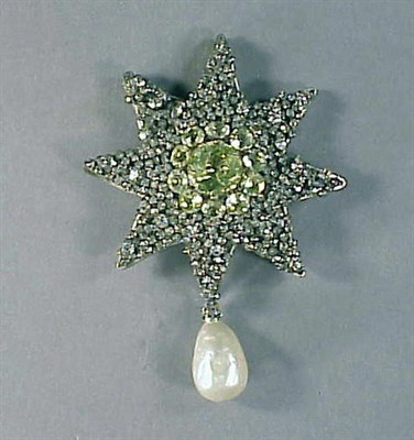 Lot 188 - Star Pin Rhinestone encrusted with faux...