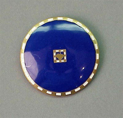 Lot 73 - Wiener Werkstatte Round Enamel Pin Lapis blue...
