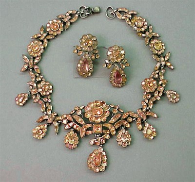 Lot 10 - Antique Pink Stone Demi-Parure 18th Century...
