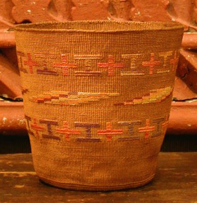Lot 133 - Tlingit Polychrome Twined Basket Of...