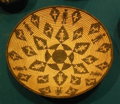 Lot 138 - Apache Basketry Bowl With radiating diamonds...