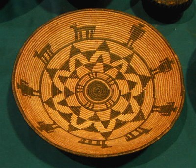 Lot 140 - Apache Basketry Bowl With friezes of humans,...