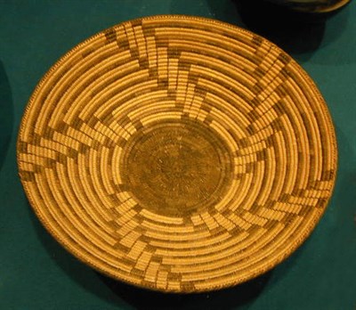 Lot 139 - Pima Basketry Bowl With radiating spiral...
