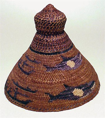 Lot 122 - Northwest Coast Basketry Hat With a whale...