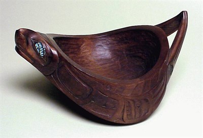 Lot 119 - Northwest Coast Wood Seal Bowl Duane Pasco...