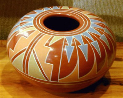 Lot 174 - Santa Clara Polychrome Pottery Jar Bela Tapia...