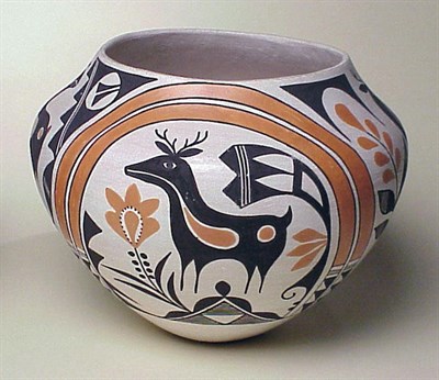 Lot 167 - Acoma Polychrome Pottery Jar Jesse Garcia With...