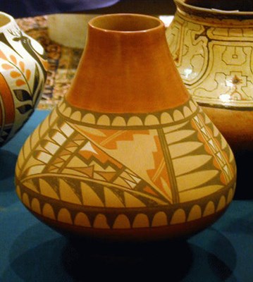 Lot 176 - Jemez Polychrome Pottery Jar Juanita Fragua Of...