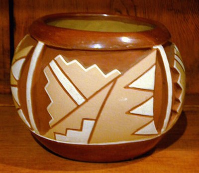 Lot 169 - San Juan Carved Polychrome Pottery Jar...