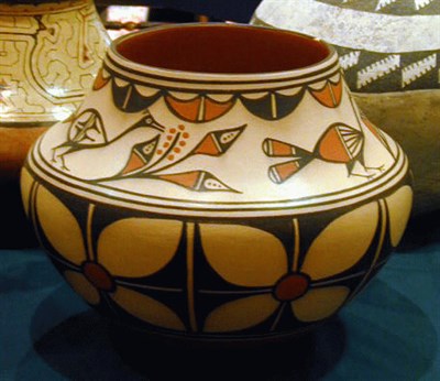 Lot 170 - Santo Domingo Polychrome Pottery Jar Robert...