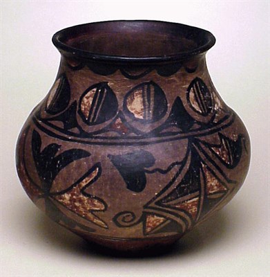 Lot 161 - Santo Domingo Polychrome Pottery Jar Of...