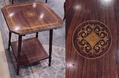 Lot 127 - Pair of Aesthetic Inlaid Rosewood Side Tables