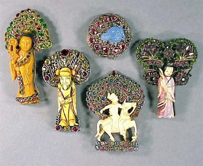 Lot 359 - Group of Five Hobe Figural Pins Comprising a...