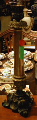 Lot 310 - Pair of Rococo Style Bronze Candlesticks