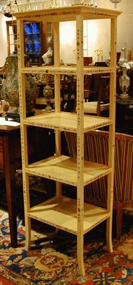 Lot 373 - Pair of Regency Style Tole Painted Etageres