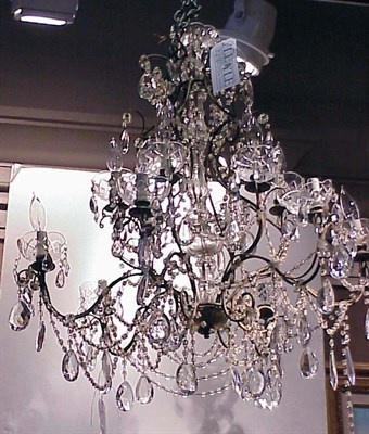 Lot 515 - Rococo Style Gilt-Metal and Glass Twelve-Light...