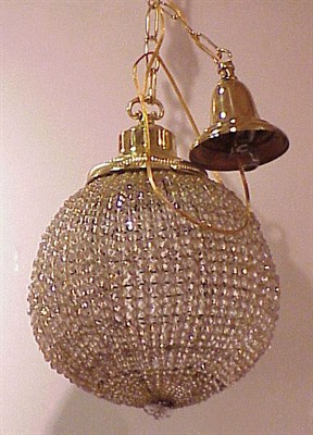 Lot 507 - Glass Bead Single-Light Hanging Lamp