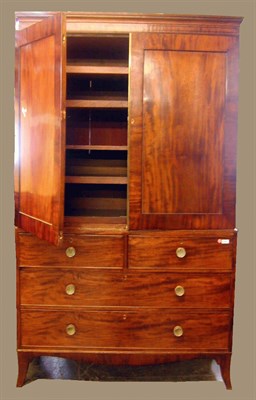 Lot 493 - George III Mahogany Linen Press
