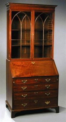 Lot 407 - George III Mahogany Bureau Bookcase Late 18th...
