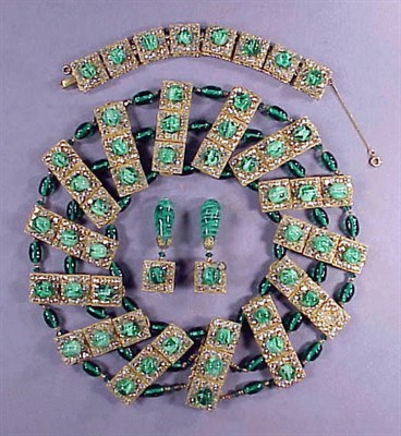 Lot 155 - Miriam Haskell Egyptian Style Necklace Three...