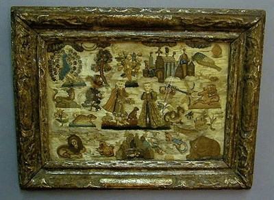 Lot 300 - Framed Charles II Stumpwork Panel Circa 1670...