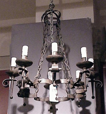 Lot 625 - Continental Baroque Wrought Iron Chandelier Of...