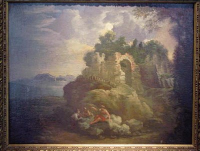 Lot 90 - Circle of Gaspard Dughet LANDSCAPE WITH...