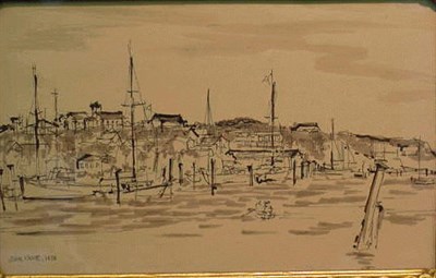 Lot 26 - John Kane American, 1860 - 1934 HARBOR SCENE...