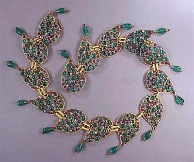 Lot 214 - Pate de Verre Belt Indian inspired with...