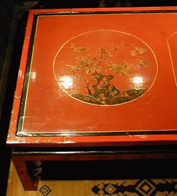Lot 95 - Chinese Red Lacquered Occasional Table