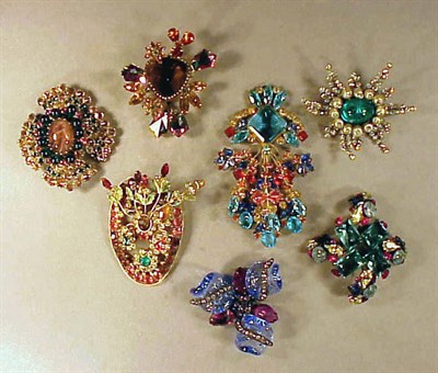 Lot 328 - Group of Six Brooches Comprising various...